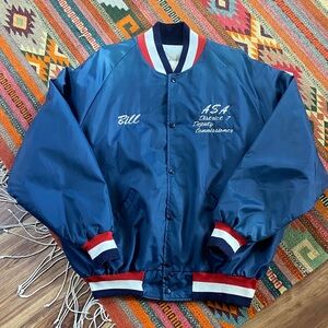 USA made, 80s-90s Blue Men's Bomber Jacket